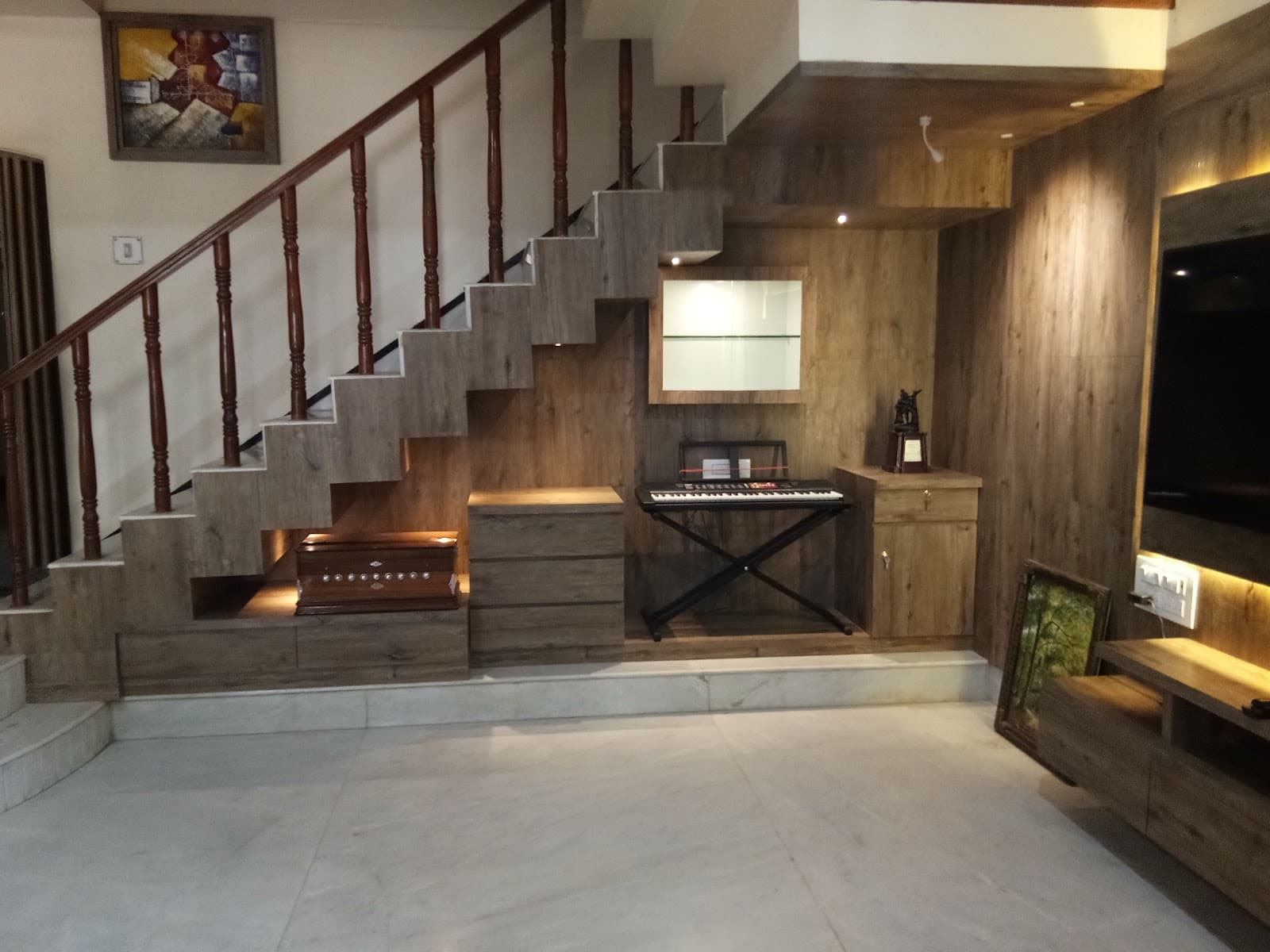 Bespoke Under-Stair Paneling, Storage & TV Unit